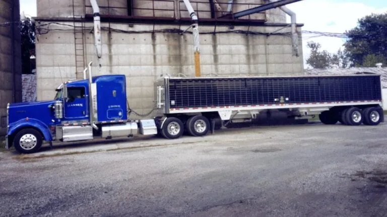 Hansen truck at grain elevator