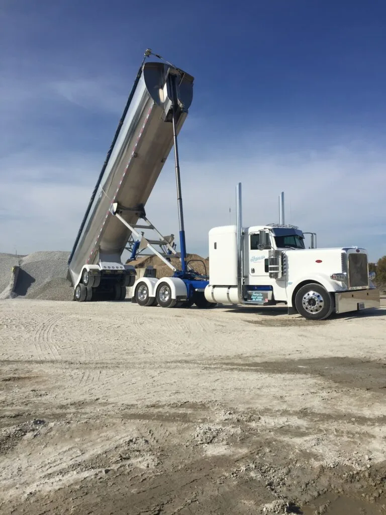 Hansen truck dumping load