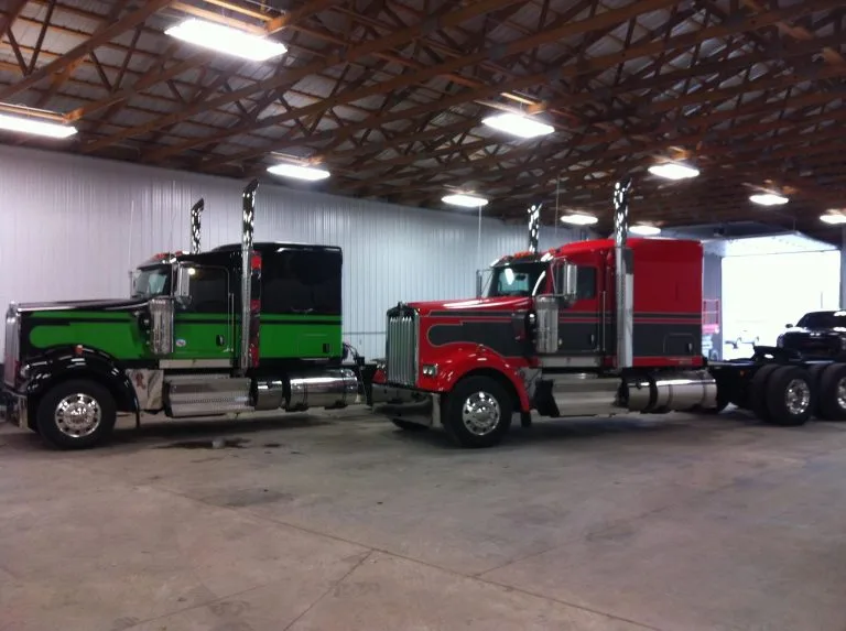 Two Kenworths in the shop