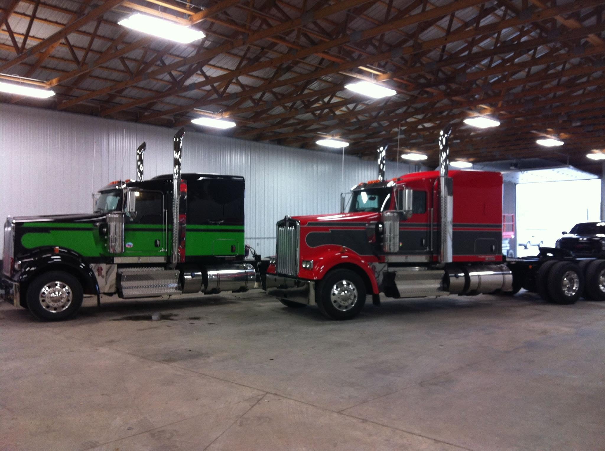 Two Kenworths in the shop